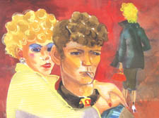 Teddy Boy With Matches And Girl, by Margareta Berger-Hamerschlag